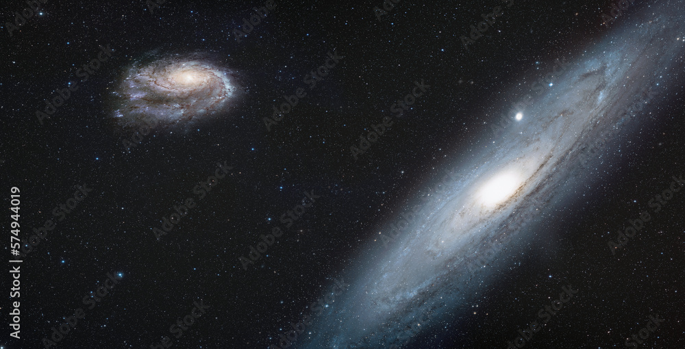 Aufkleber andromeda galaxy with our galaxy is milky way in the background 