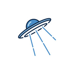 UFO Extraterrestrial Spacecraft vector concept colored icon or symbol