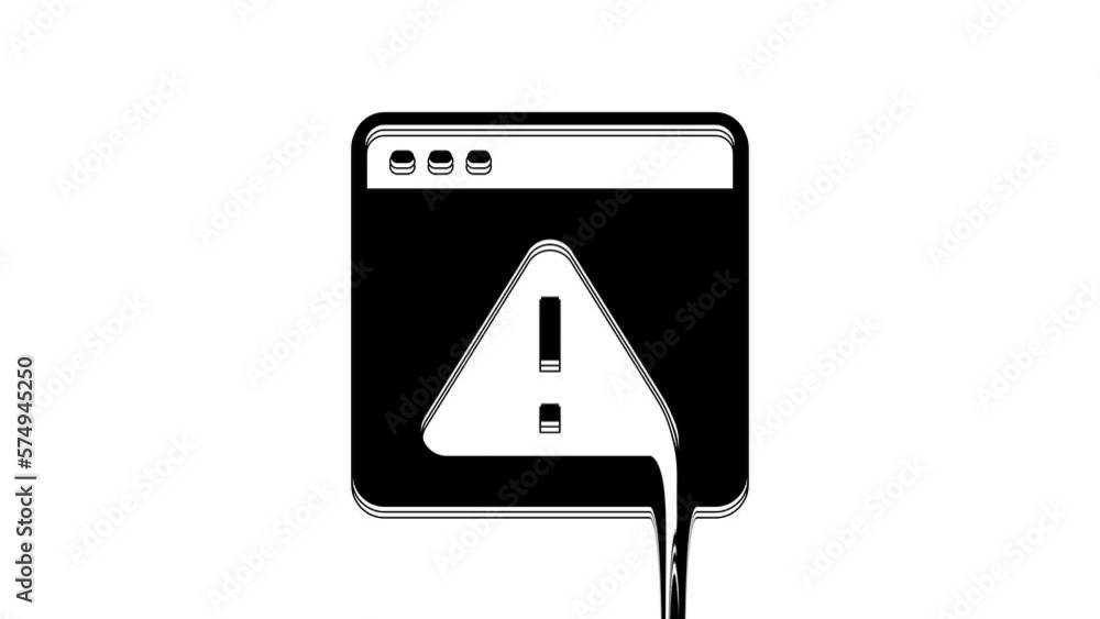 Canvas Prints black browser with exclamation mark icon isolated on white background. alert message smartphone noti