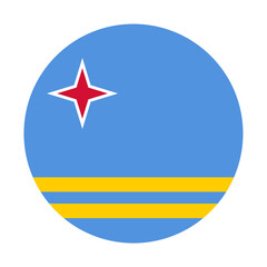 Aruba Flag Svg | Aruba Layered Flag Cut File | Circle Aruba Flag Sublimation Designs