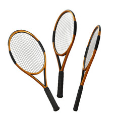 3d rendering racket tennis sport equipment perspective view