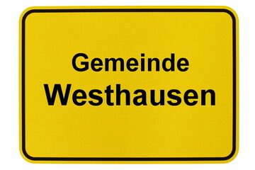 Illustration eines Ortsschildes der Gemeinde Westhausen in Baden-Württemberg