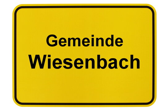 Illustration eines Ortsschildes der Gemeinde Wiesenbach in Baden-Württemberg