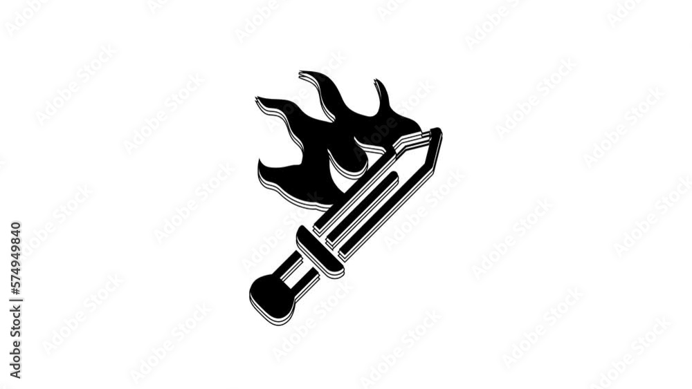 Canvas Prints black sword for game icon isolated on white background. 4k video motion graphic animation