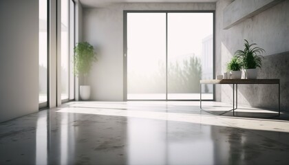 Empty gray interrior. Modern room design. Background for prodeuct design
