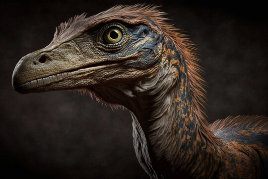 3D render Dinosaur |  Illustration of Velociraptor-Dinosauriers. Ai