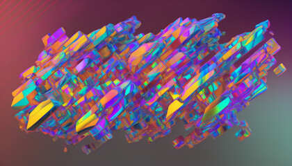 Abstract colorful shape, 3d render Generative Ai
