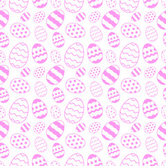 Easter Eggs with seamless ornament pattern, Vector.