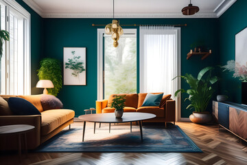 cozy living room.generative ai technology