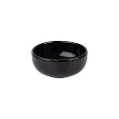Small black ceramic bowl isolated over white background