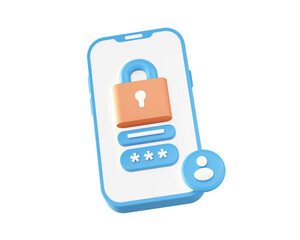 3d Smartphone and security V2 icon for UI UX web mobile apps social media ads designs