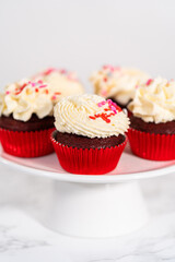 Red Velvet Cupcakes with White Chocolate Ganache Frosting