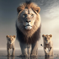 Obraz premium lion and lioness