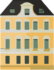 Typically Vector Icon Of German Berlin House Separated On White.