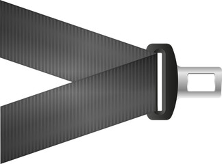 Safety seat belt, open and closed seatbelt. Art design road strap. Abstract concept car, airplane driver protection graphic element.