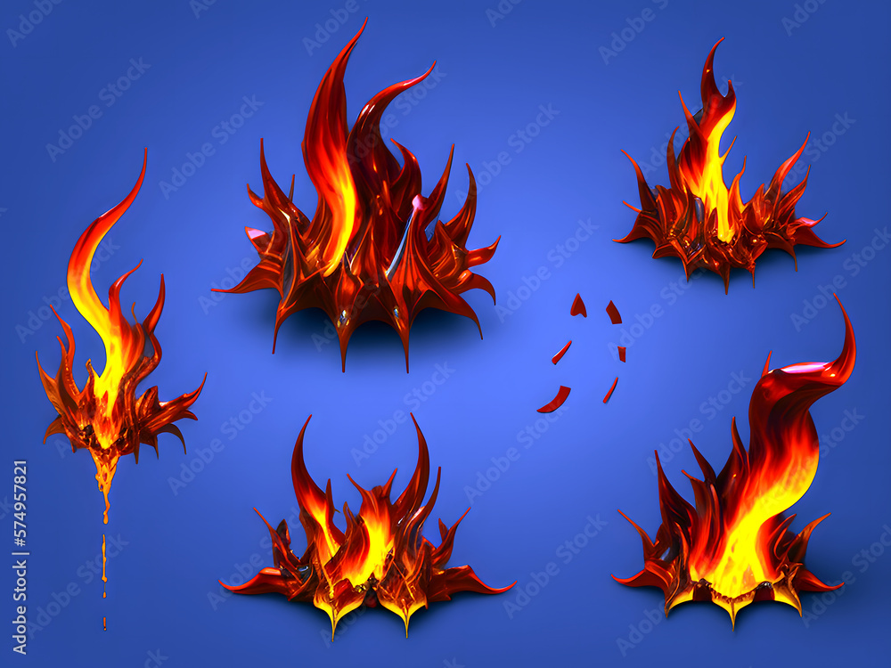 Poster 3d icoon style. flammen und glut. modern rendering - generative ai