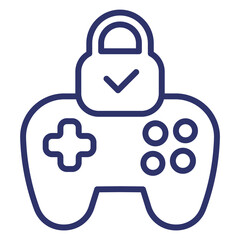 Parental control for games line icon