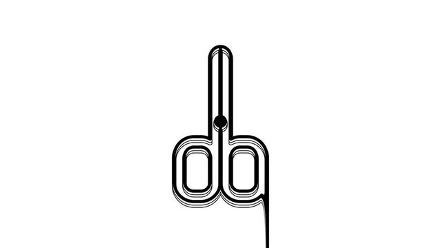 Black Nail scissors icon isolated on white background. Manicure and pedicure scissors. 4K Video motion graphic animation
