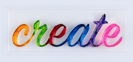 Letters create on form with colored paints