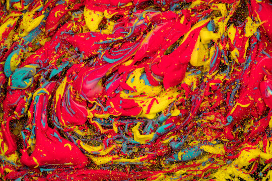 Abstract background of colorful yellow and red drops