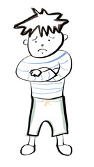 困った顔の男性（腕組み）