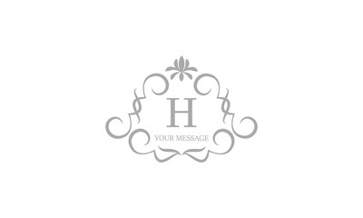 Gentle elegant monogram for cards, invitations, menus, labels with the initial letter H. Graphic design for pages, business signs, boutiques, cafes, hotels. Classic wedding invitation design elements.
