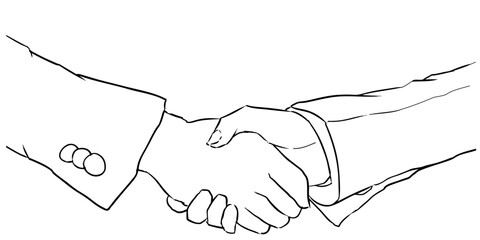 握手をするビジネスマンの手のイラスト　ベクター