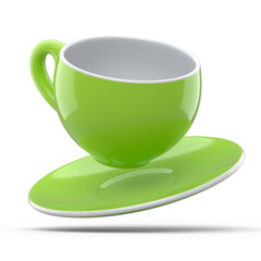 Ceramic coffee cup for cappuccino, americano, espresso, mocha, latte on white