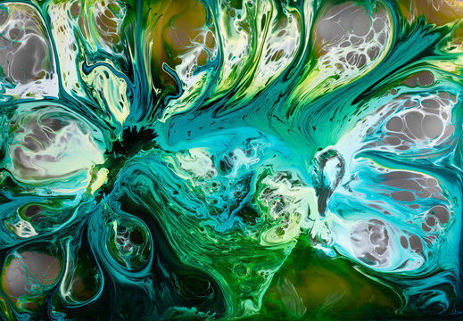 Abstract flow of liquid paints in mix