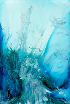 Abstract flow of liquid paints in mix
