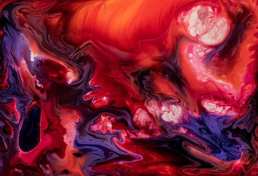 Abstract flow of liquid paints in mix