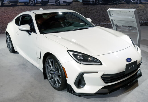 TORONTO-FEBRUARY 22, 2023: The new Subaru BRZ Sport-Tech at the 2023 Canadian International Auto Show in Toronto