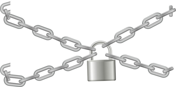 A Chain And Lock On A Black Surface Stock Photo, Picture and Royalty Free  Image. Image 206610255.