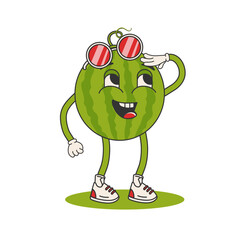 Cartoon character with watermelon