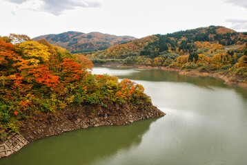 Japanese scenery - autumn landscape in the mountains