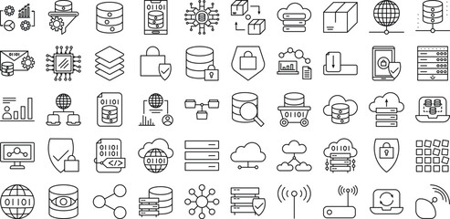 Data and Network Management icons set