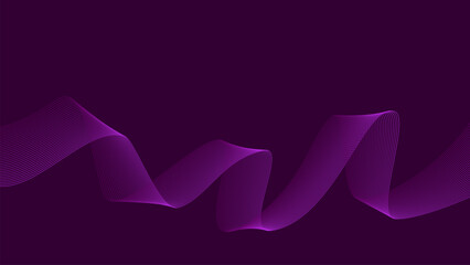 Dark background Violet Pink wave lines Flowing waves Abstract digital equalizer sound wave Flow. Line Vector illustration for tech futuristic innovation concept Purple background Graphic design Stripe