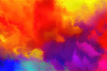 Obraz na płótnie Canvas abstract colorful background in painted style created with Generative AI technology