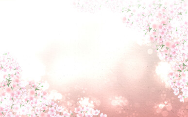 満開の桜 キラキラ背景グラデ素材 -さくら-