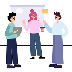 Obraz premium Digital marketing and promotion illustration.Workforce management concept.