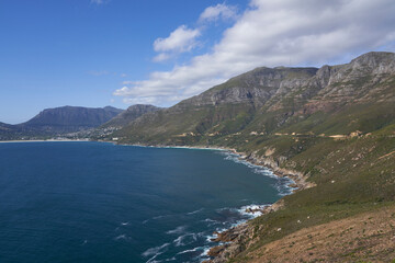 Chapmans Peak Drive along the coast of the Cape Peninsular in South Africa