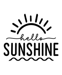 hello sunshine quotes commercial use digital download png file on white background	