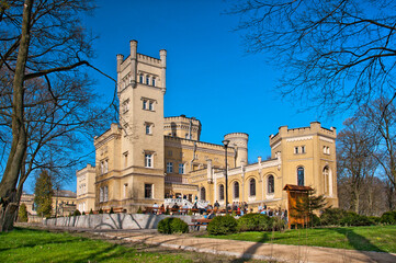 Neo-Gothic Narzymski Palace, Jablonowo Pomorskie, Kuyavian-Pomeranian Voivodeship, Poland - obrazy, fototapety, plakaty