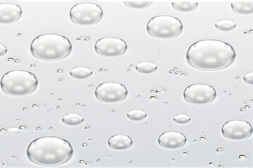 Bubbles white isolated background water drops on the glass / wet window glass with splashes and drops of water and lime, texture autumn background created with Generative AI technology