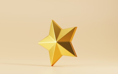 Gold star isolated 3d