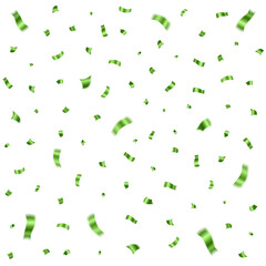 An illustration of green confetti for St. Patrick's Day. Green confetti for background decoration, overlay.