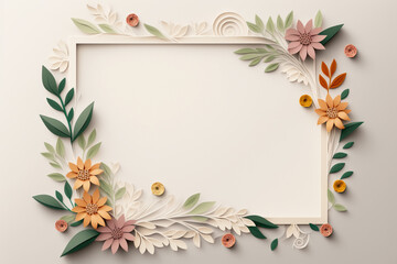 frame of Quill flowers, quilled