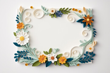 frame of Quill flowers, quilled