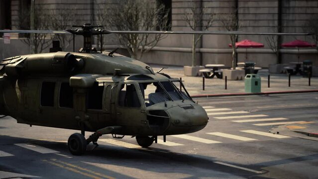 Military helicopter in New York City