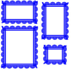 ブルーフリル額縁　透過